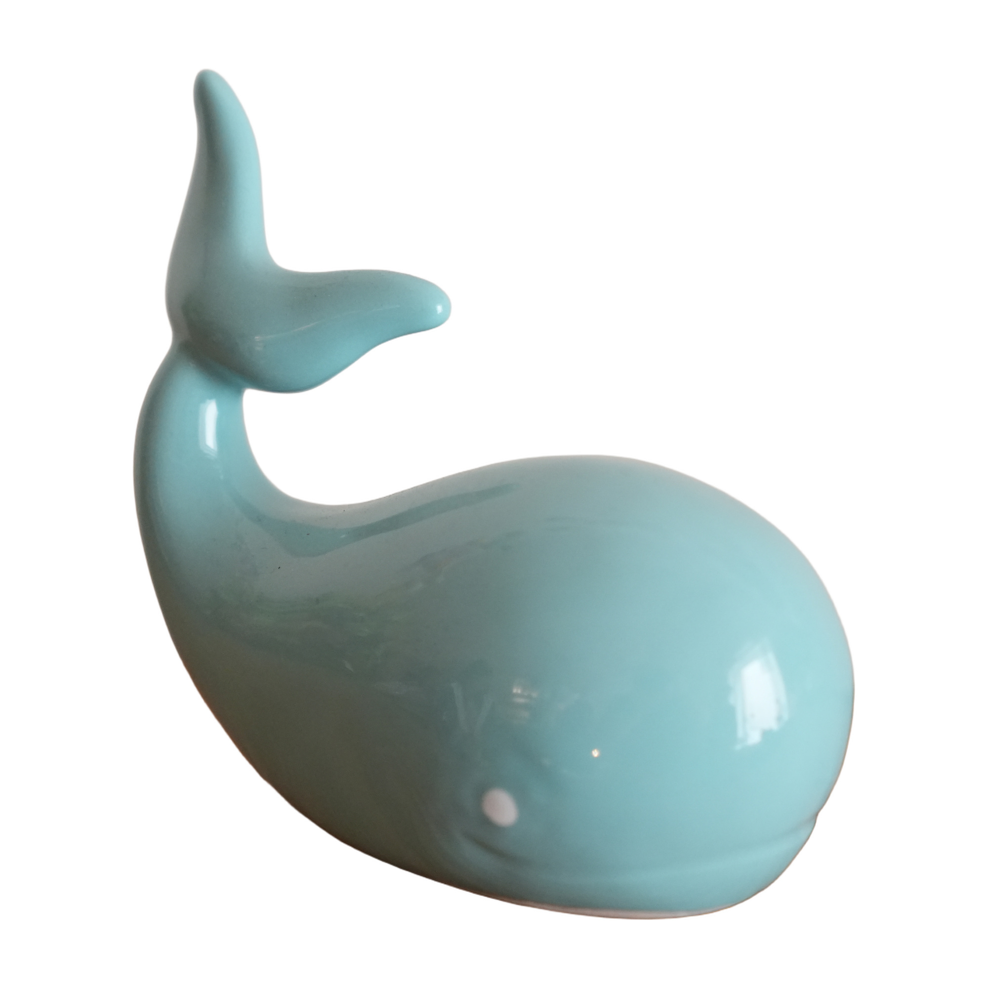 Balena in Ceramica - colore acquamarina