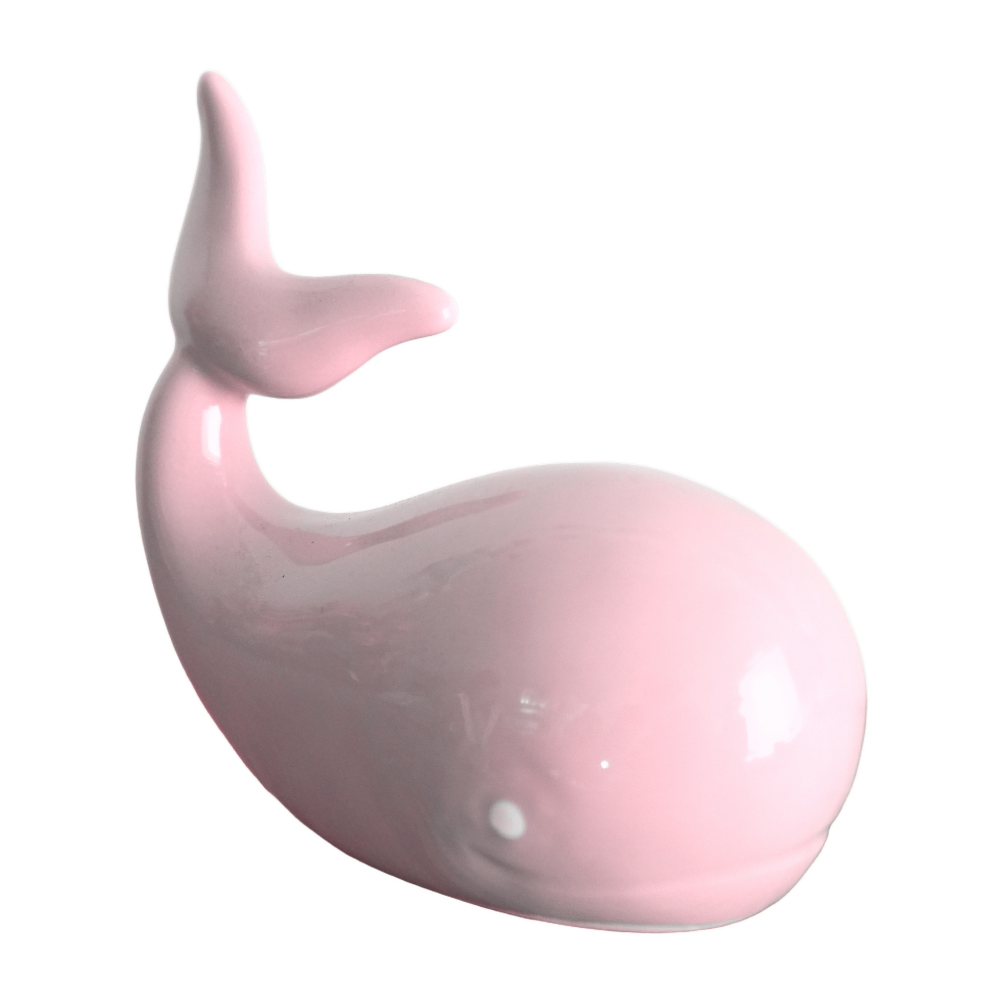 Balena in Ceramica - colore rosa chiaro